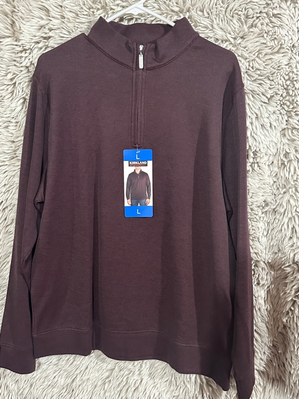 Kirkland Signature Men's Half-Zip Sweater in Dark Brown